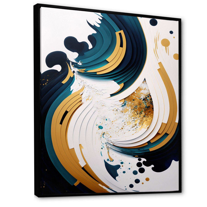 Blue And Gold Modern Art Abstract Painting VII - Modern Wall Art Prints