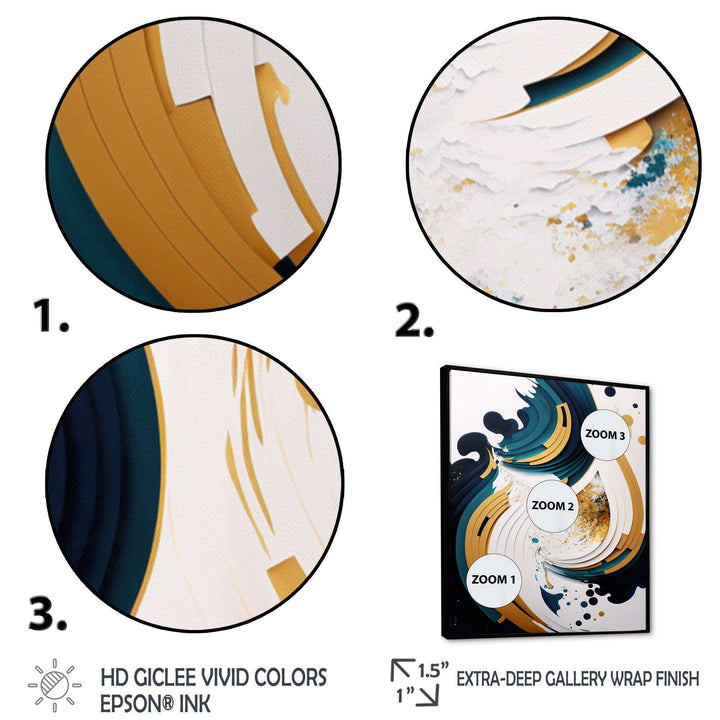 Blue And Gold Modern Art Abstract Painting VII - Modern Wall Art Prints
