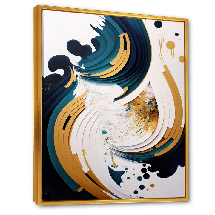 Blue And Gold Modern Art Abstract Painting VII - Modern Wall Art Prints