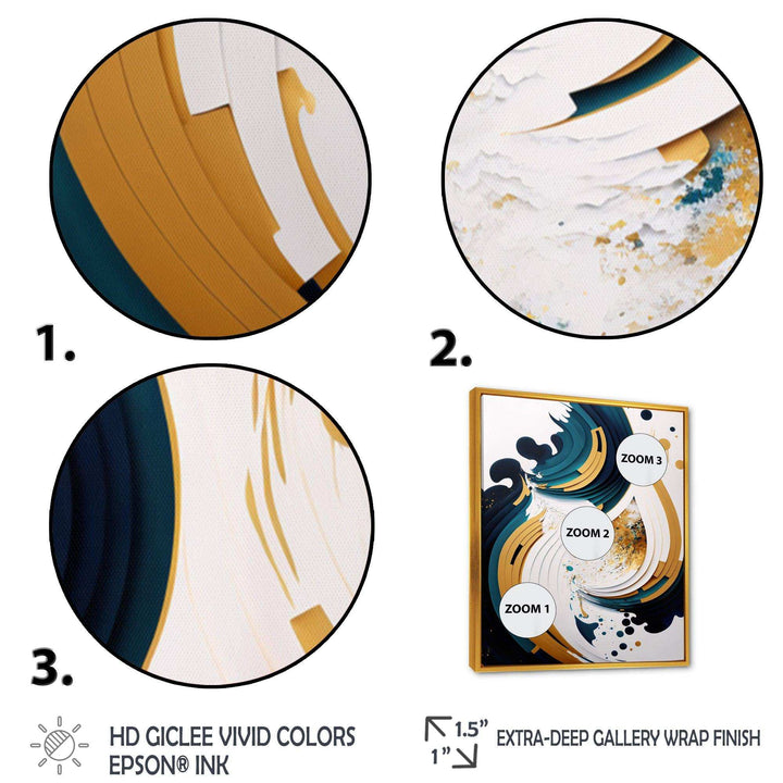 Blue And Gold Modern Art Abstract Painting VII - Modern Wall Art Prints