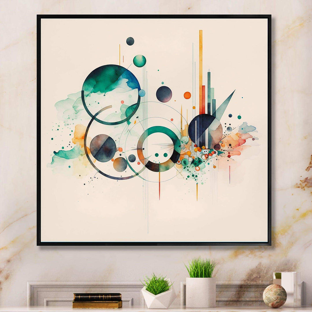 Multi-Color Watercolor Geometric Art II - Modern Bedroom Wall Art