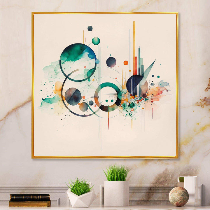 Multi-Color Watercolor Geometric Art II - Modern Bedroom Wall Art