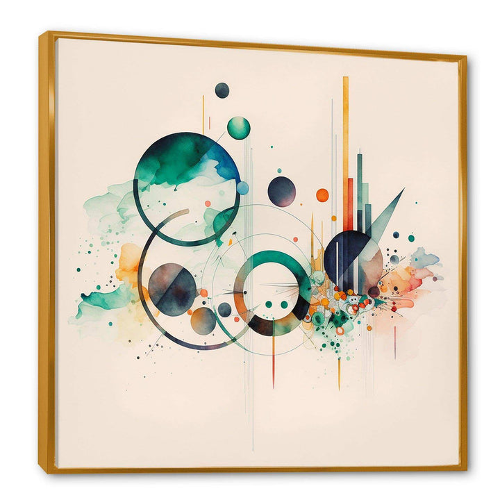 Multi-Color Watercolor Geometric Art II - Modern Bedroom Wall Art