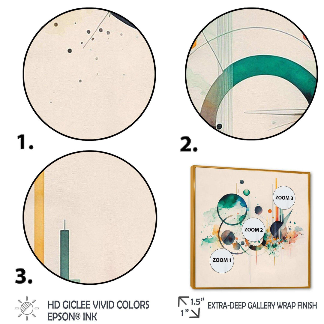 Multi-Color Watercolor Geometric Art II - Modern Bedroom Wall Art