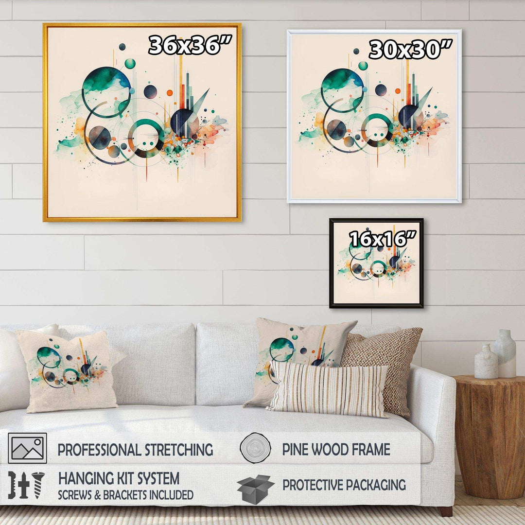 Multi-Color Watercolor Geometric Art II - Modern Bedroom Wall Art