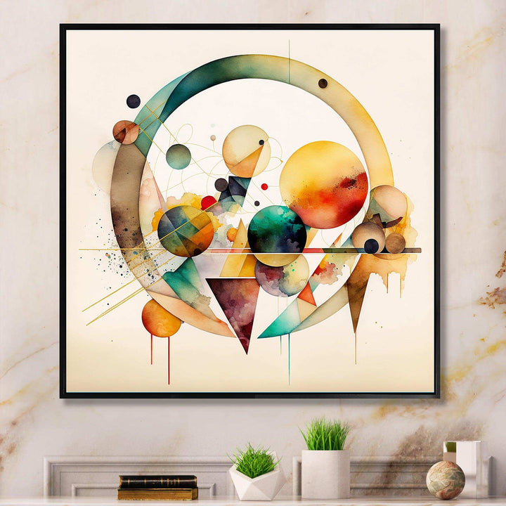Multi-Color Watercolor Geometric Art IV - Modern Wall Art Prints