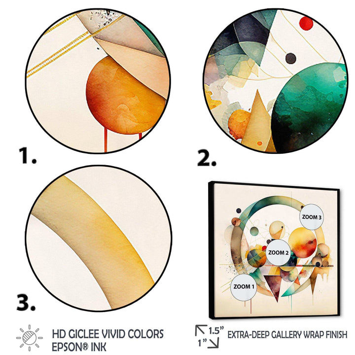 Multi-Color Watercolor Geometric Art IV - Modern Wall Art Prints