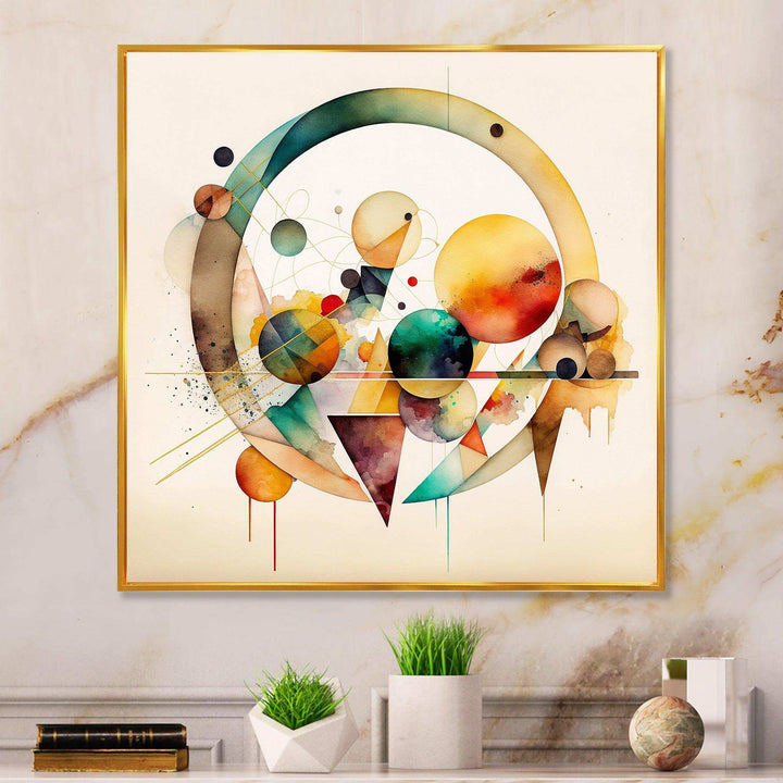 Multi-Color Watercolor Geometric Art IV - Modern Wall Art Prints