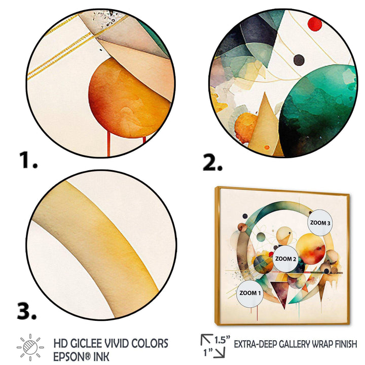 Multi-Color Watercolor Geometric Art IV - Modern Wall Art Prints
