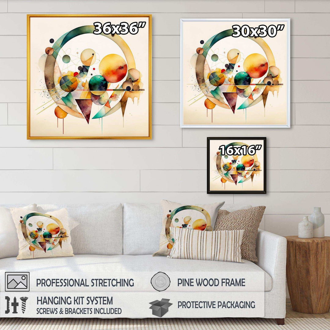 Multi-Color Watercolor Geometric Art IV - Modern Wall Art Prints