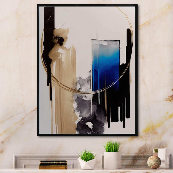 Blue Minimalist Abstract II - Modern Living Room Wall Decor