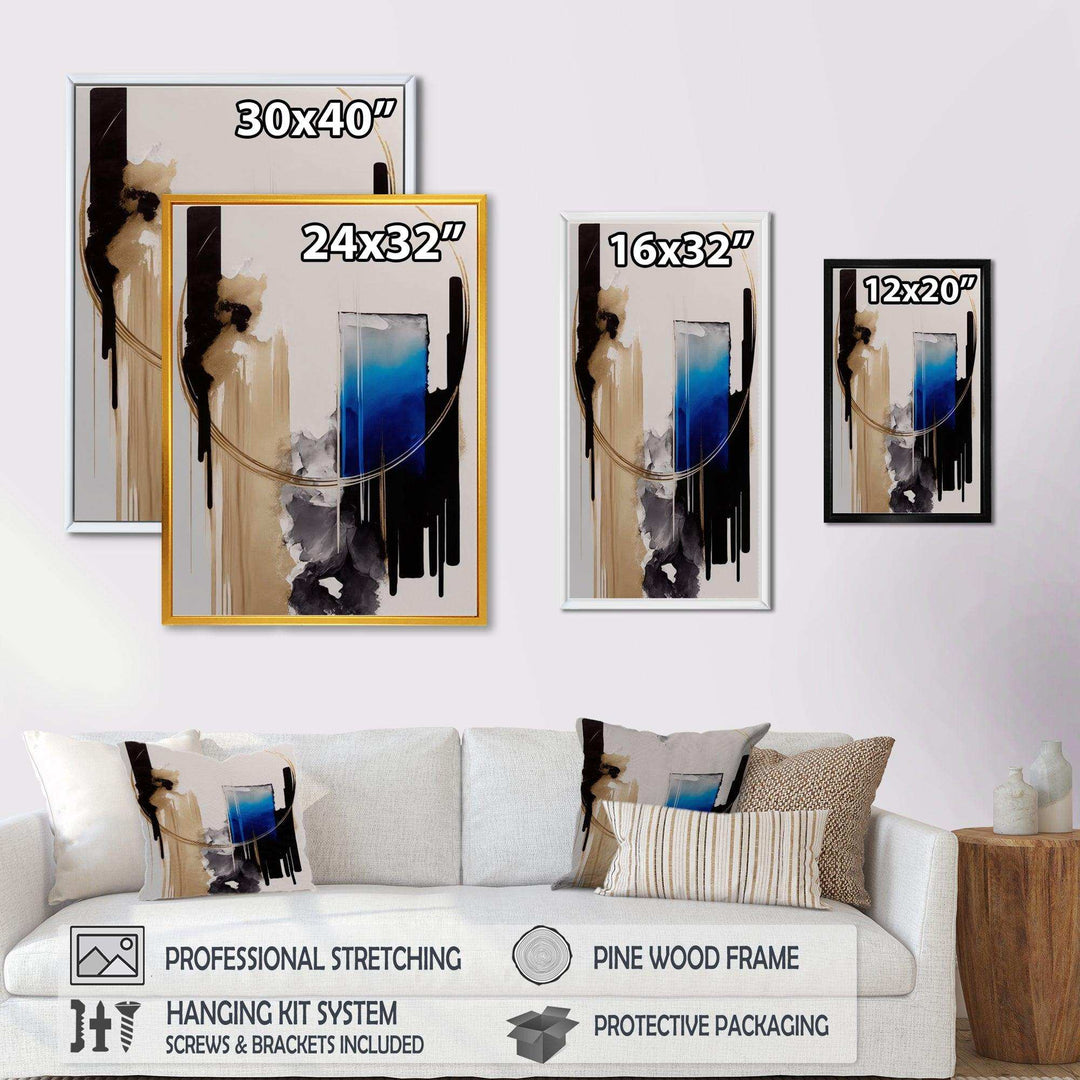 Blue Minimalist Abstract II - Modern Living Room Wall Decor
