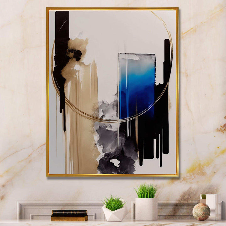 Blue Minimalist Abstract II - Modern Living Room Wall Decor