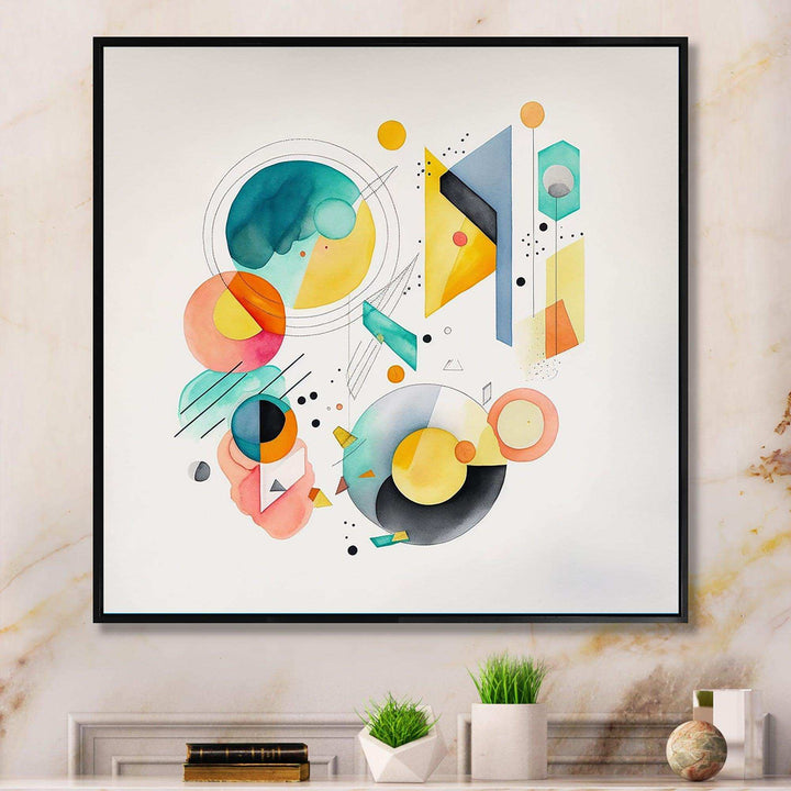 Multi-Color Circular Abstract I - Modern Canvas Wall Art