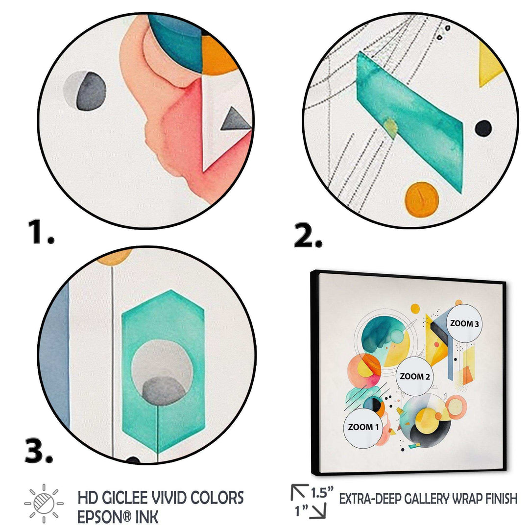 Multi-Color Circular Abstract I - Modern Canvas Wall Art