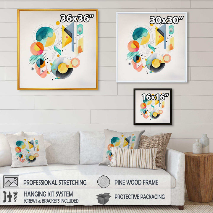 Multi-Color Circular Abstract I - Modern Canvas Wall Art