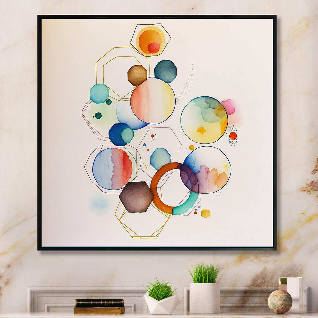 Multi-Color Circular Abstract II - Modern Living Room Wall Decor
