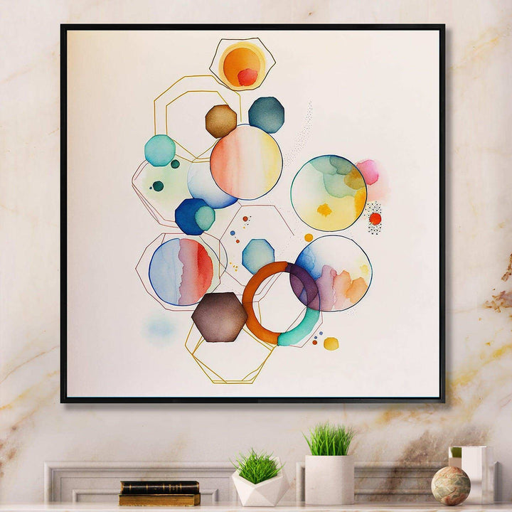 Multi-Color Circular Abstract II - Modern Living Room Wall Decor
