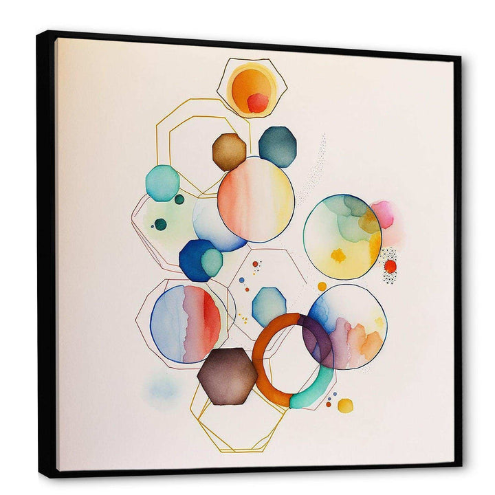 Multi-Color Circular Abstract II - Modern Living Room Wall Decor