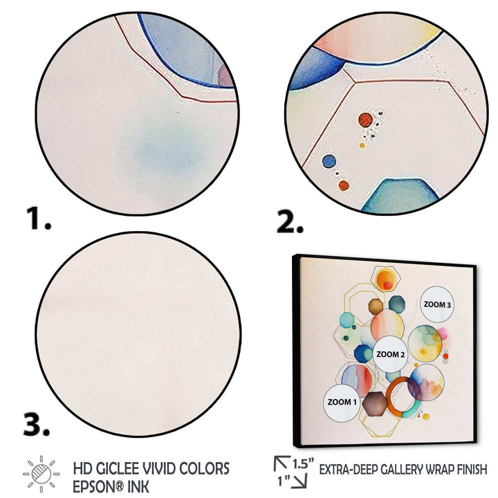 Multi-Color Circular Abstract II - Modern Living Room Wall Decor