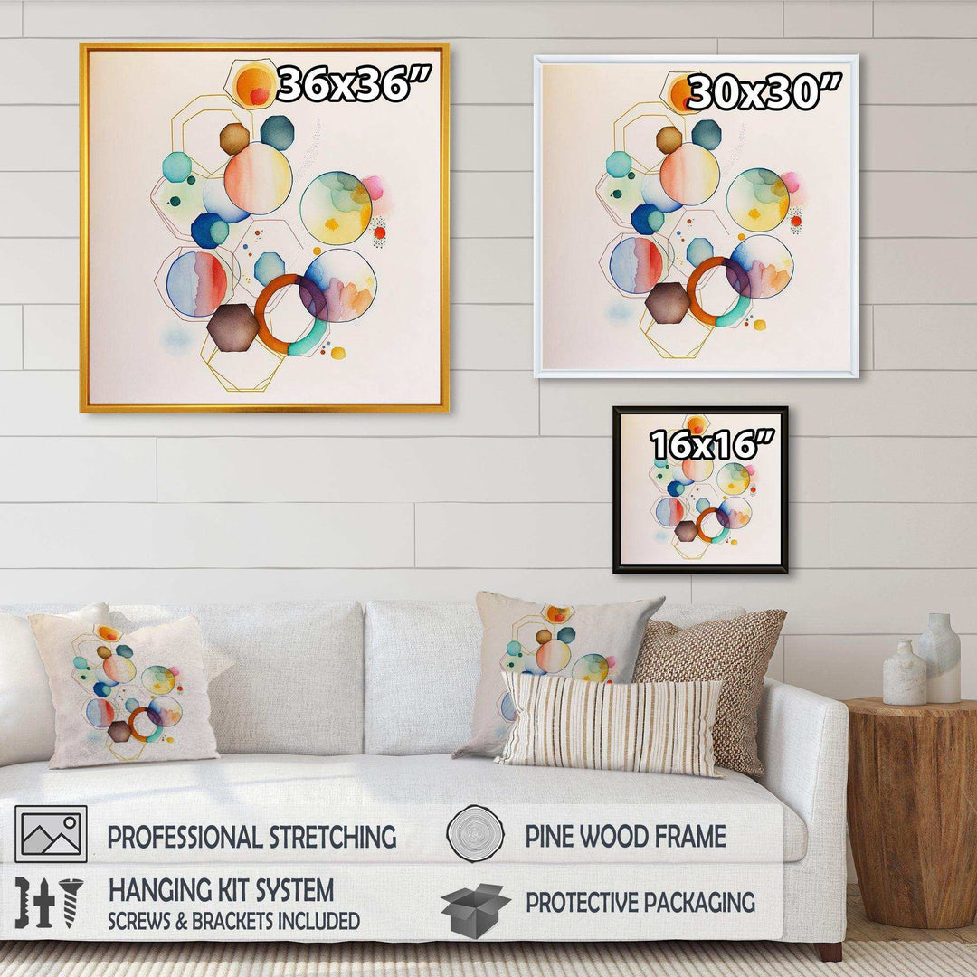 Multi-Color Circular Abstract II - Modern Living Room Wall Decor