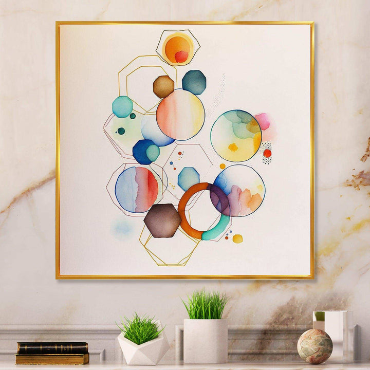 Multi-Color Circular Abstract II - Modern Living Room Wall Decor
