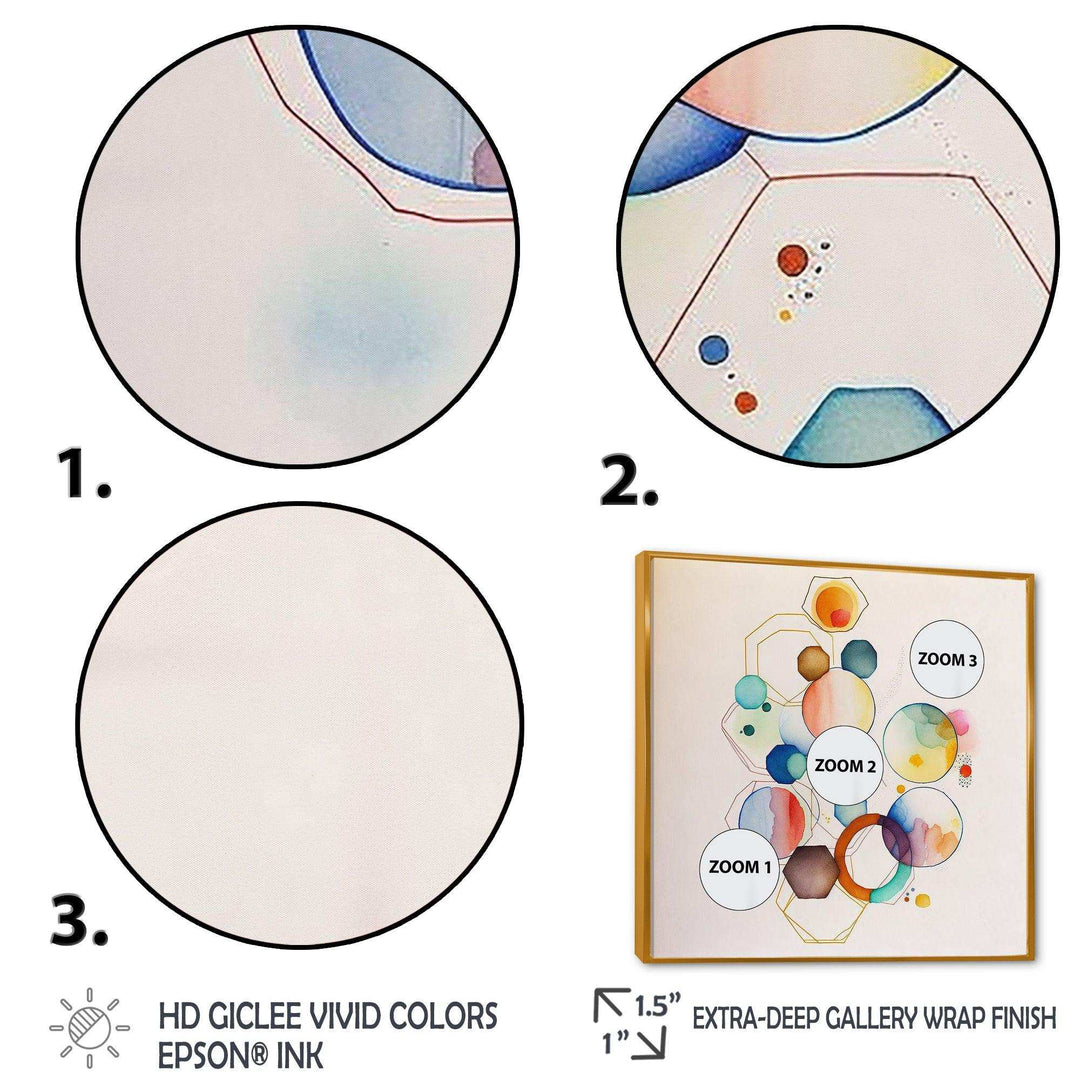 Multi-Color Circular Abstract II - Modern Living Room Wall Decor
