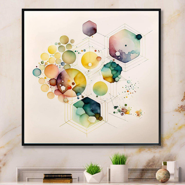 Hexagon And Circular Abstract I - Modern Wall Art Prints