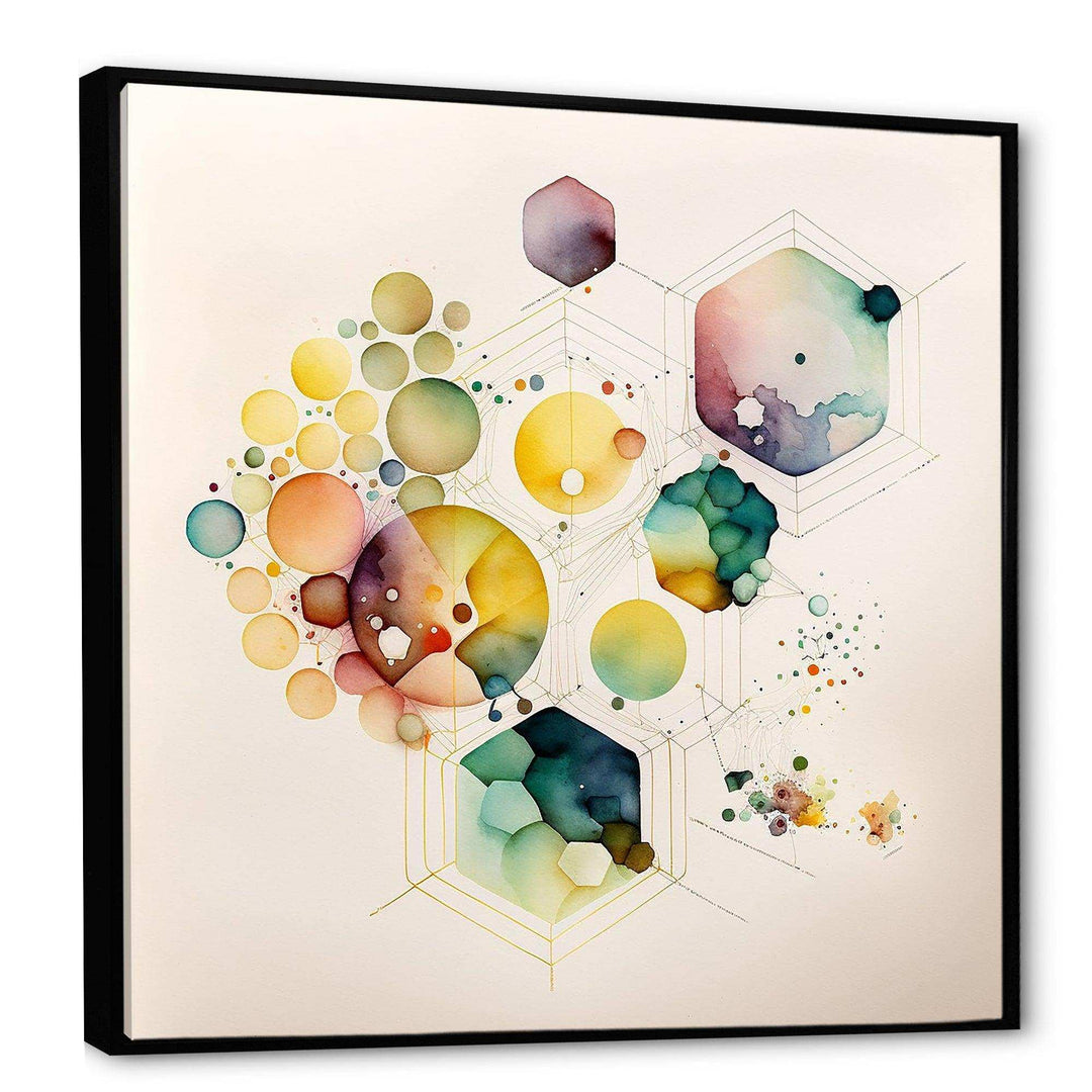 Hexagon And Circular Abstract I - Modern Wall Art Prints