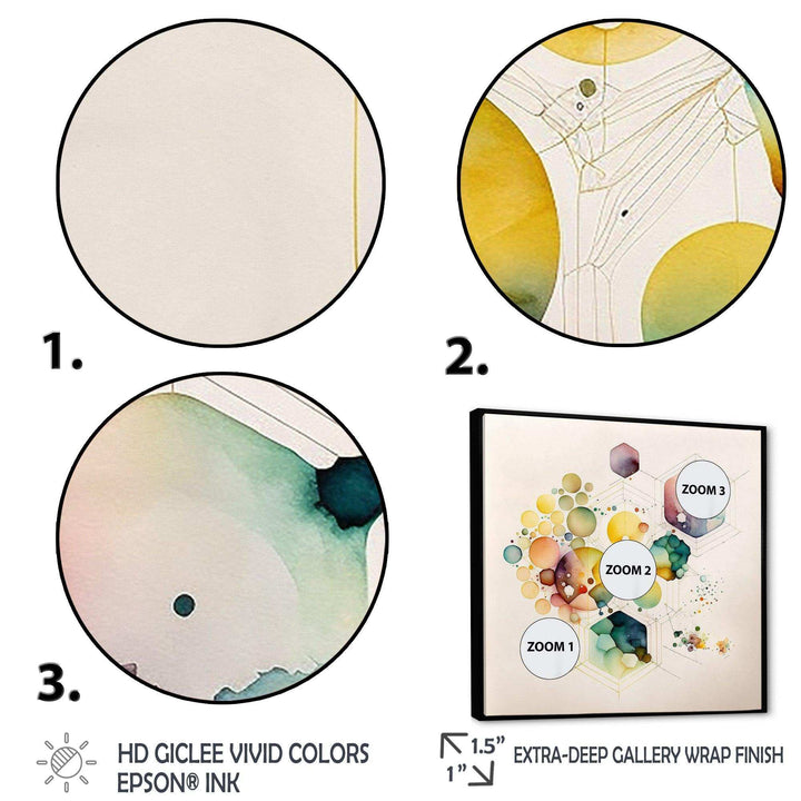 Hexagon And Circular Abstract I - Modern Wall Art Prints