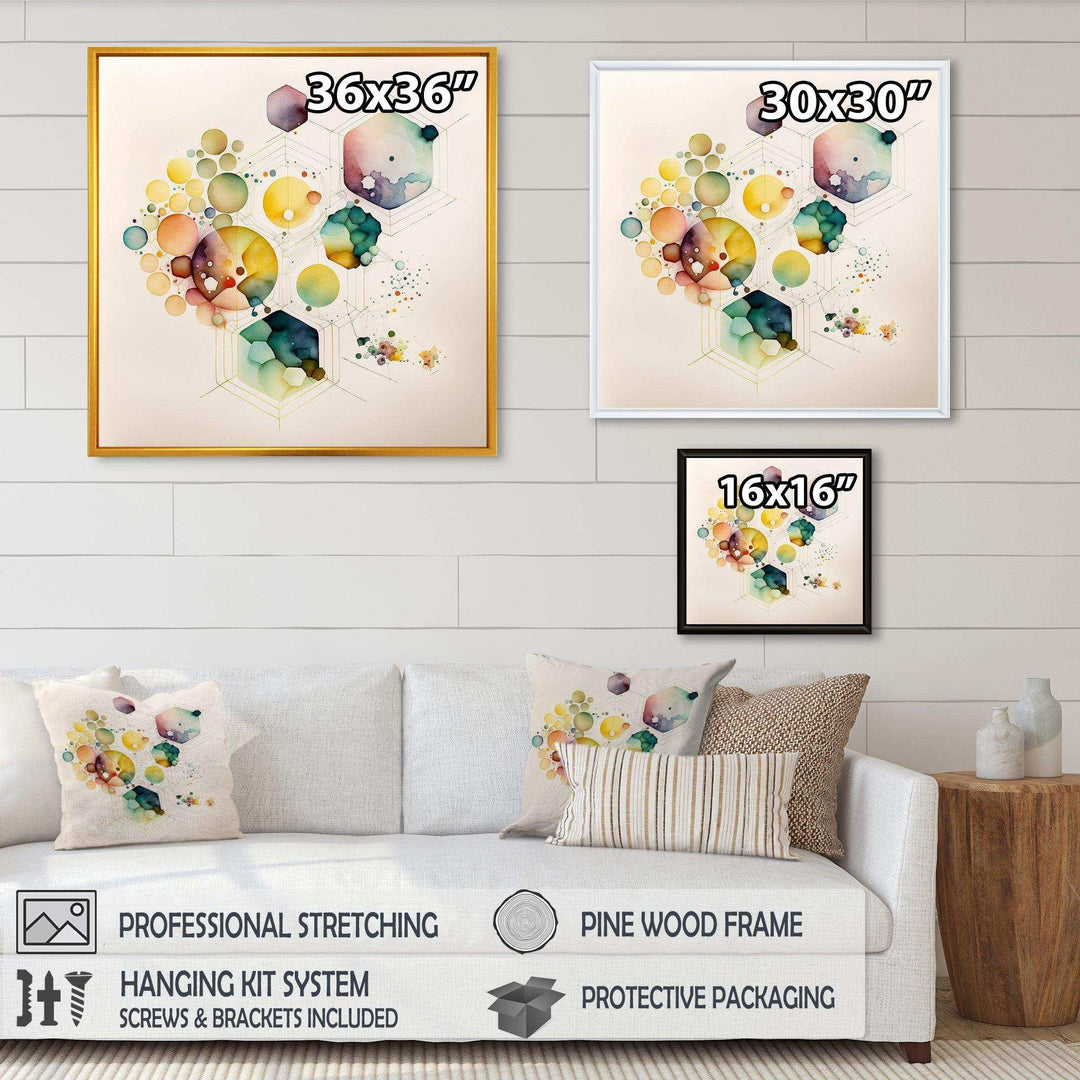 Hexagon And Circular Abstract I - Modern Wall Art Prints
