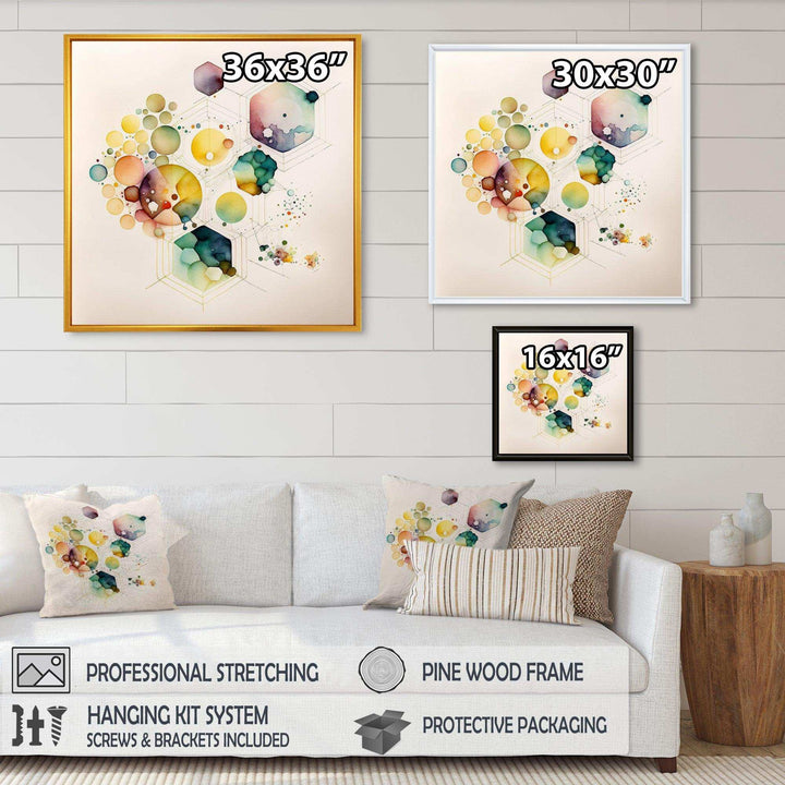 Hexagon And Circular Abstract I - Modern Wall Art Prints