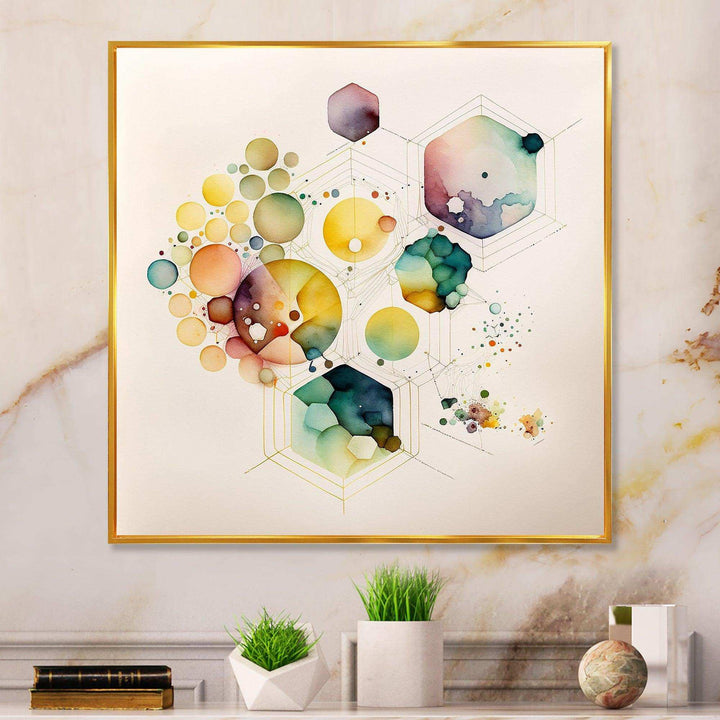 Hexagon And Circular Abstract I - Modern Wall Art Prints