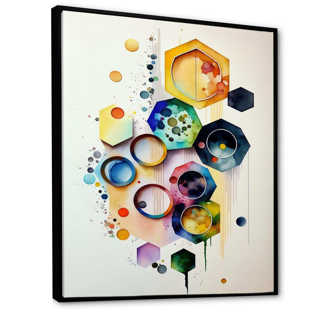 Hexagon And Circular Abstract II - Modern Canvas Wall Art