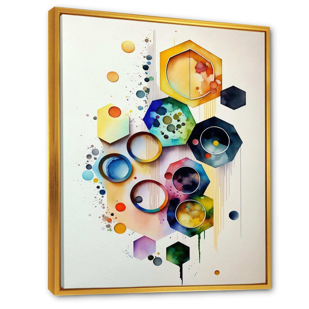 Hexagon And Circular Abstract II - Modern Canvas Wall Art
