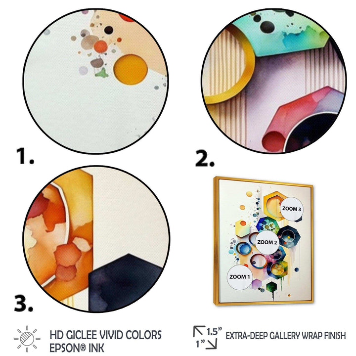 Hexagon And Circular Abstract II - Modern Canvas Wall Art