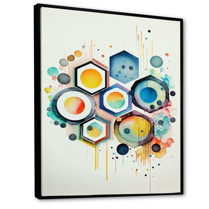 Hexagon And Circular Abstract III - Modern Living Room Wall Decor