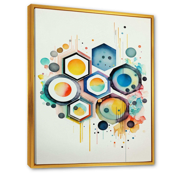 Hexagon And Circular Abstract III - Modern Living Room Wall Decor
