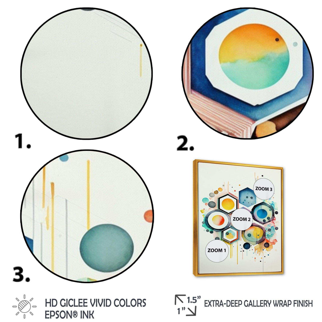 Hexagon And Circular Abstract III - Modern Living Room Wall Decor