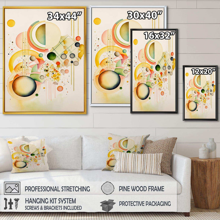 Yellow Multi Shape Abstract VII - Modern Living Room Wall Decor