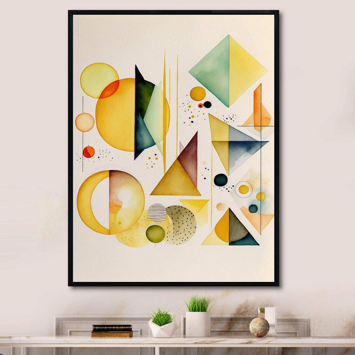 Yellow Multi Shape Abstract I - Modern Bedroom Wall Art