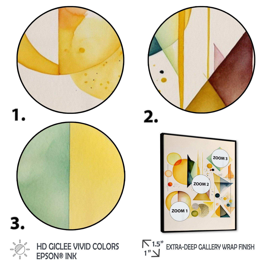 Yellow Multi Shape Abstract I - Modern Bedroom Wall Art