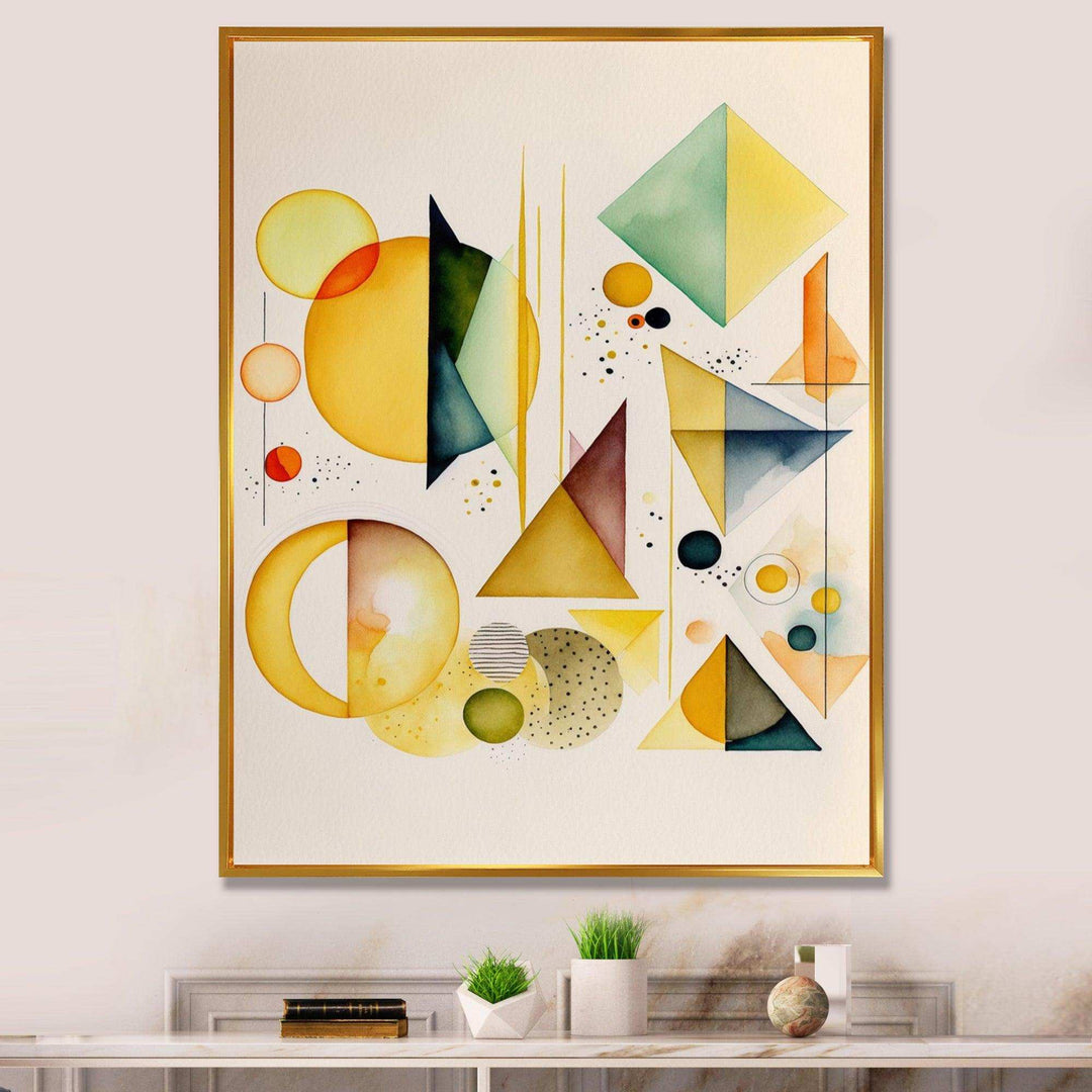 Yellow Multi Shape Abstract I - Modern Bedroom Wall Art