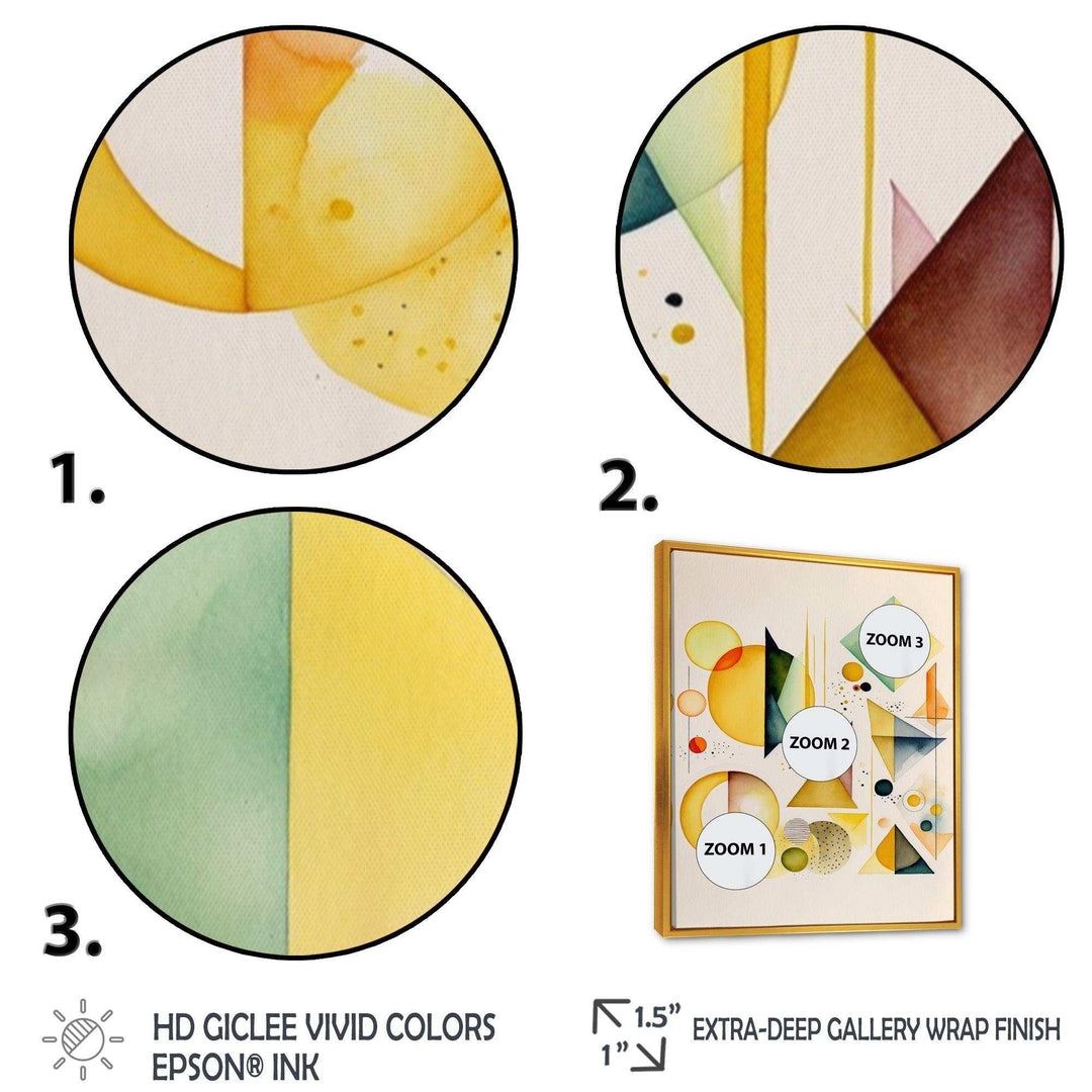 Yellow Multi Shape Abstract I - Modern Bedroom Wall Art