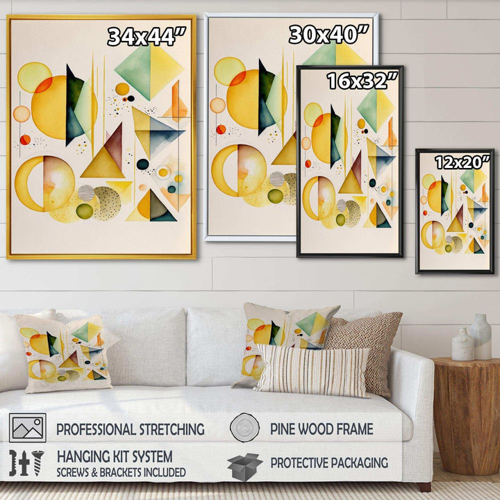 Yellow Multi Shape Abstract I - Modern Bedroom Wall Art