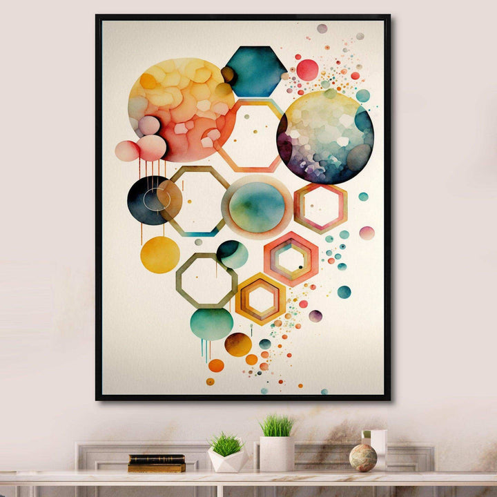 Hexagon And Circular Abstract V - Modern Wall Art Prints