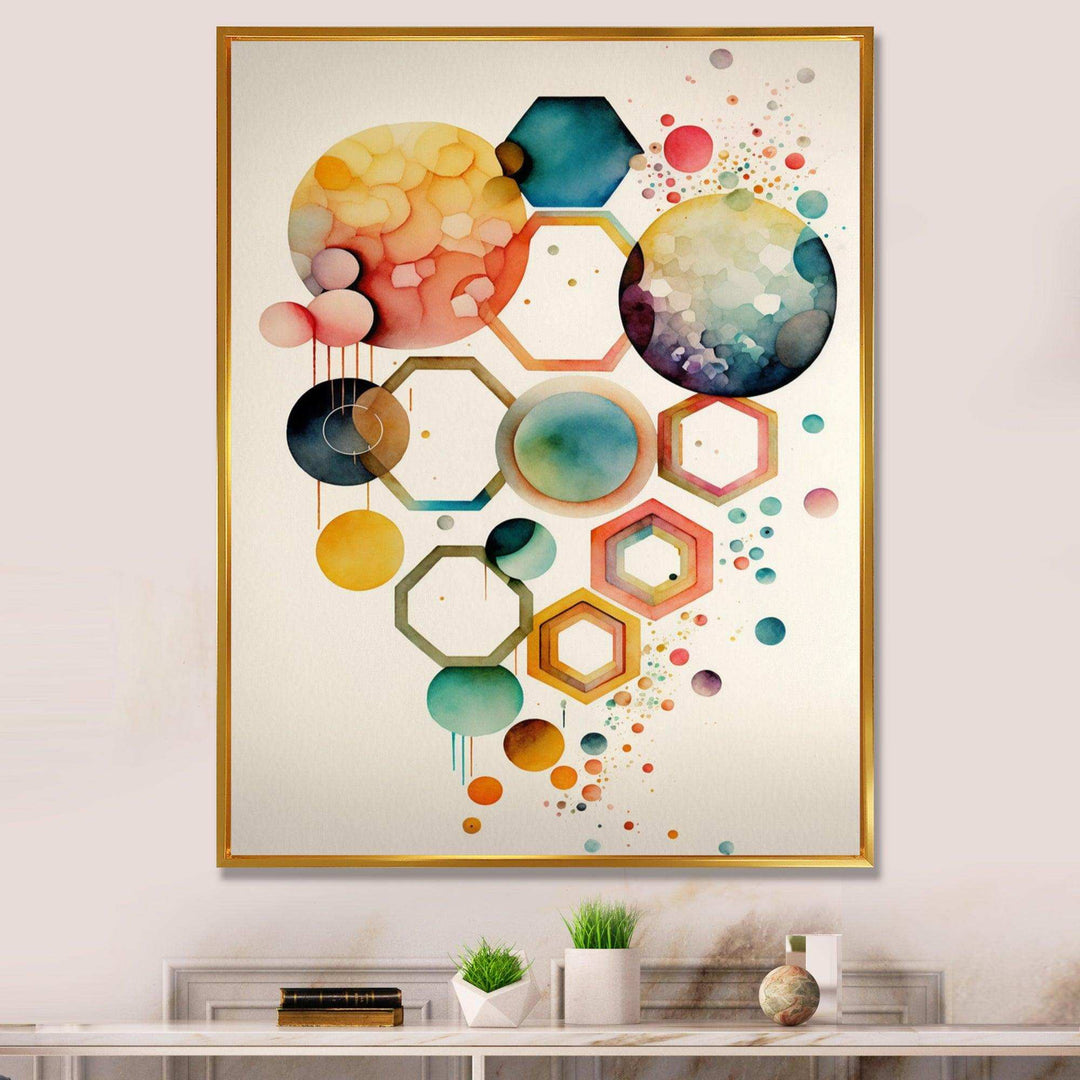 Hexagon And Circular Abstract V - Modern Wall Art Prints