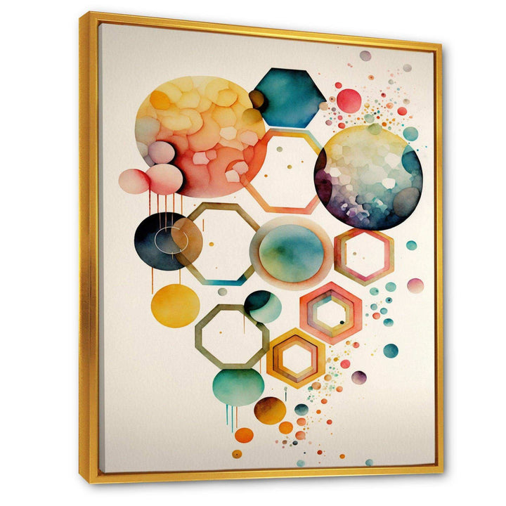 Hexagon And Circular Abstract V - Modern Wall Art Prints
