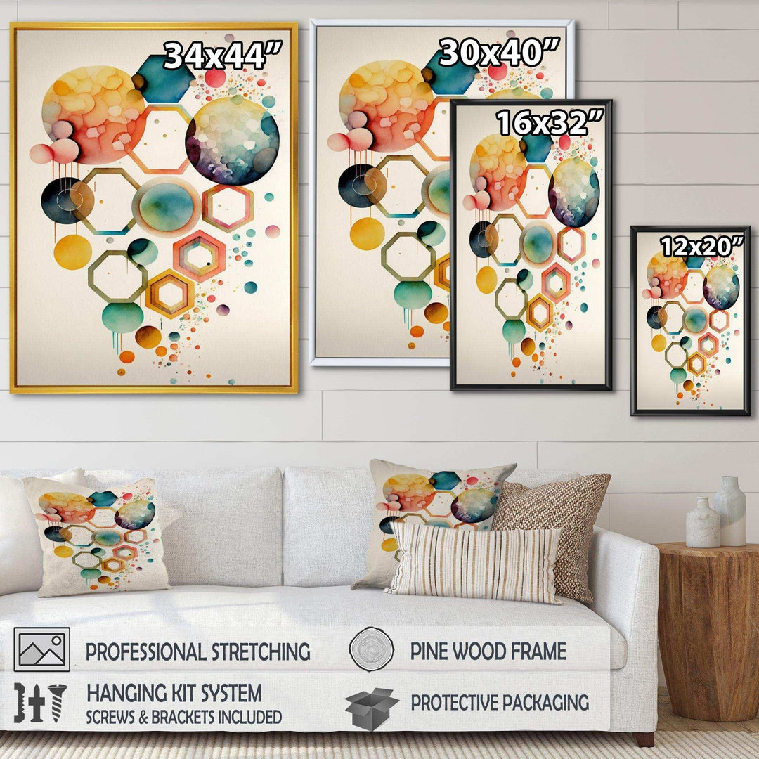 Hexagon And Circular Abstract V - Modern Wall Art Prints