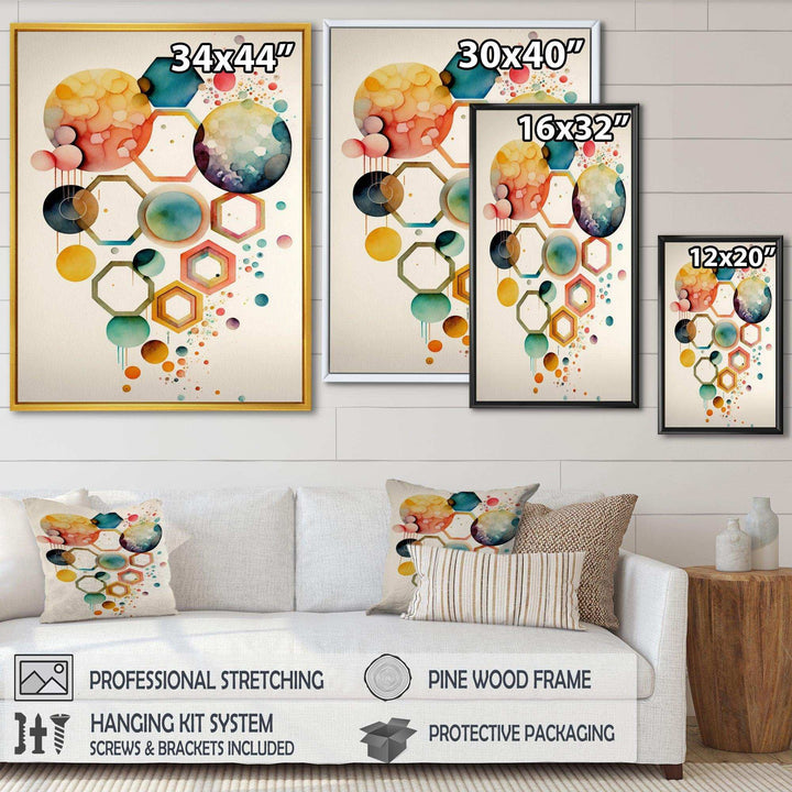 Hexagon And Circular Abstract V - Modern Wall Art Prints